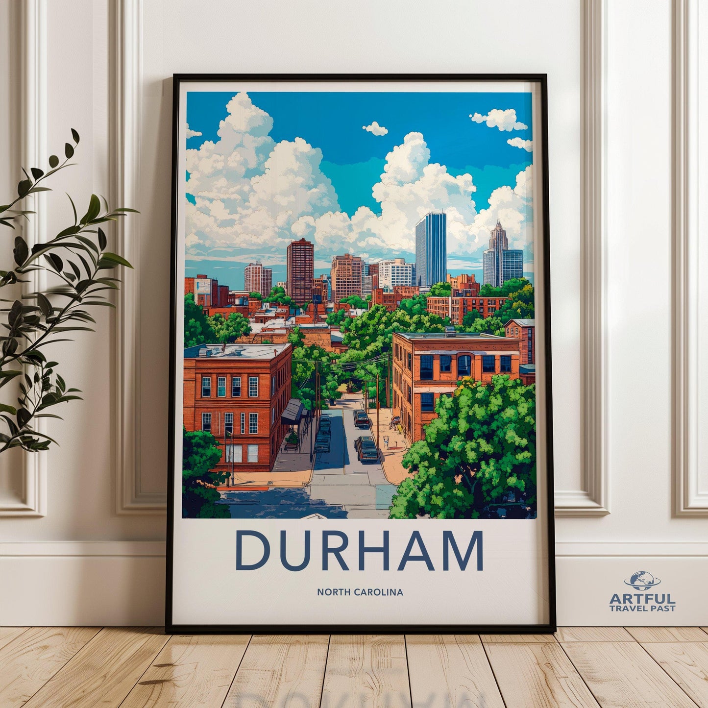 Durham Poster | North Carolina Wall Art | America Decor