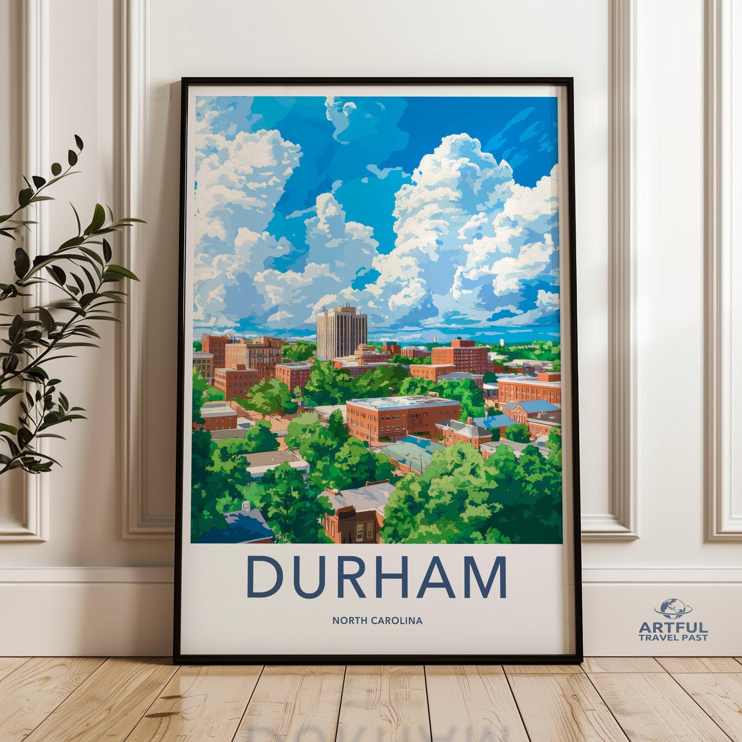 Durham Poster | North Carolina Wall Art | America Decor
