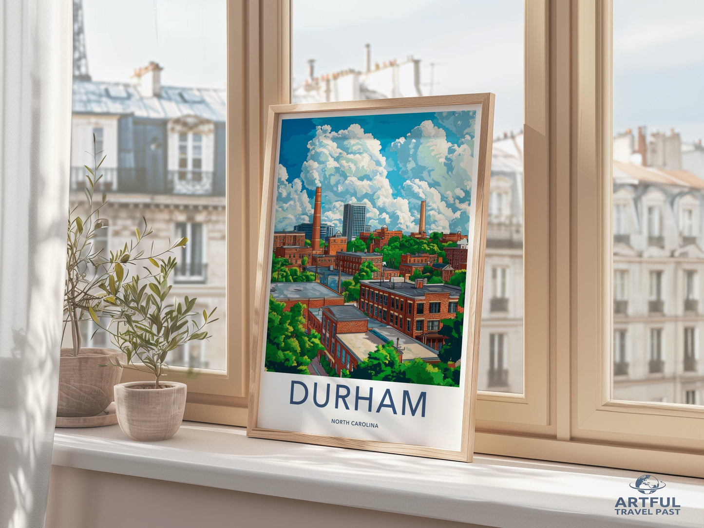 Durham Poster | North Carolina Wall Art | America Decor