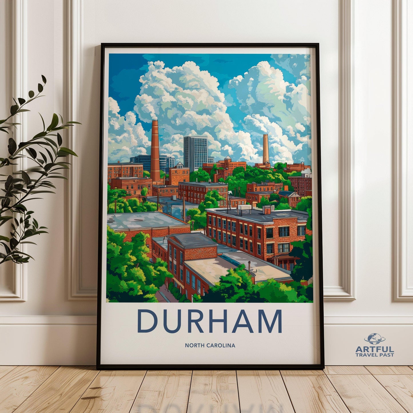 Durham Poster | North Carolina Wall Art | America Decor