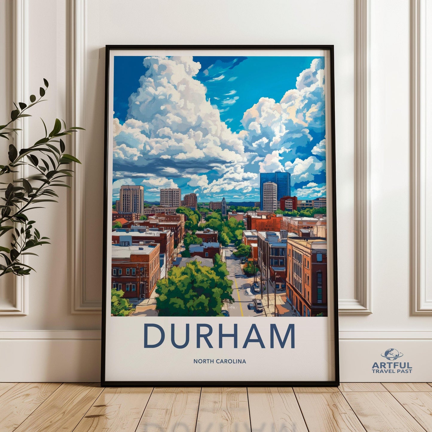 Durham Poster | North Carolina Wall Art | America Decor