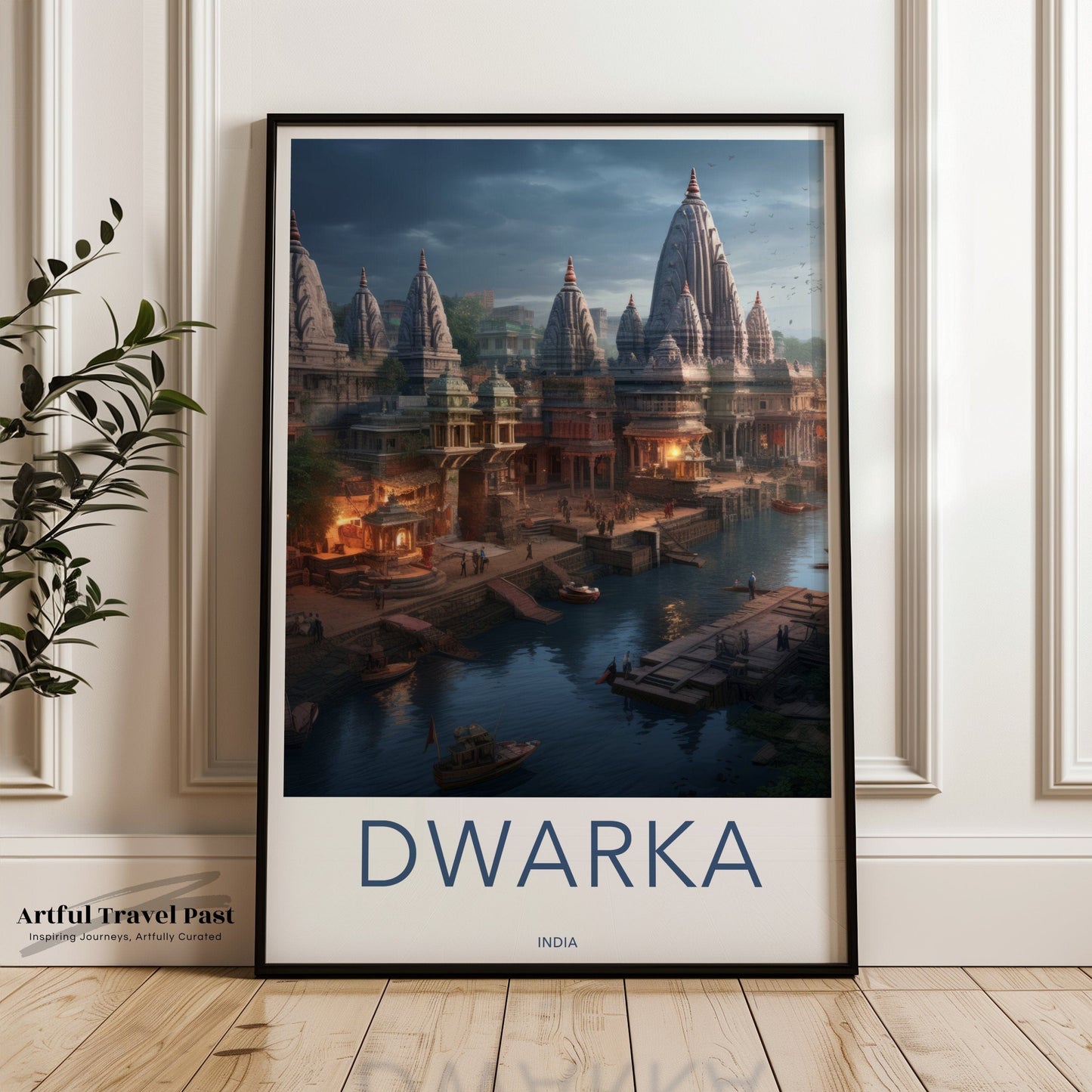 Dwarka Poster | Temple City | India Wall Art