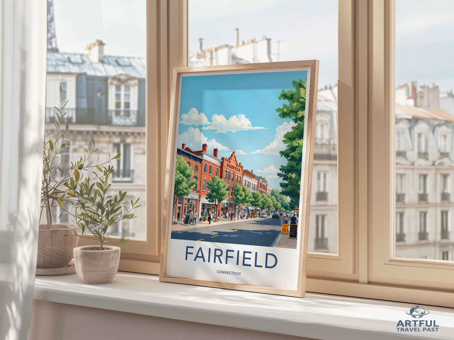 Fairfield Poster | Connecticut Wall Art | America Decor