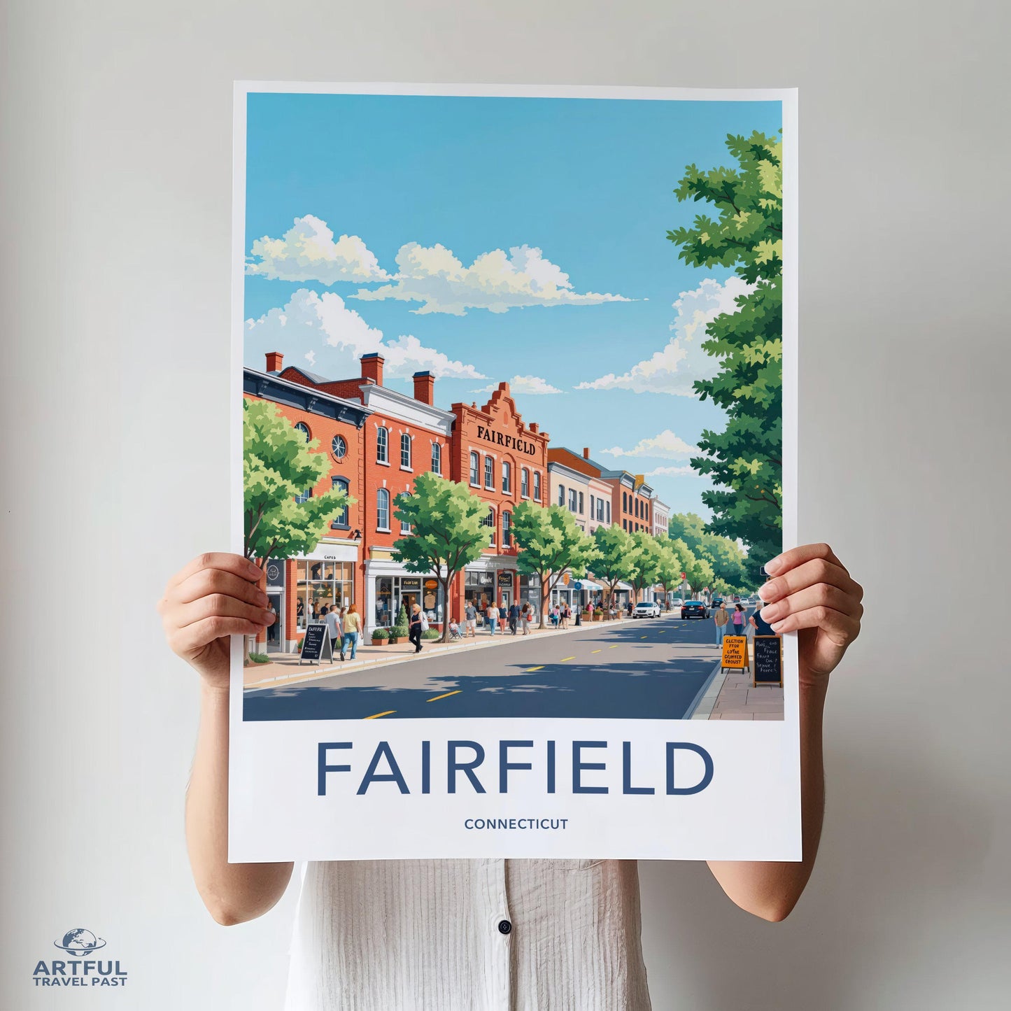 Fairfield Poster | Connecticut Wall Art | America Decor
