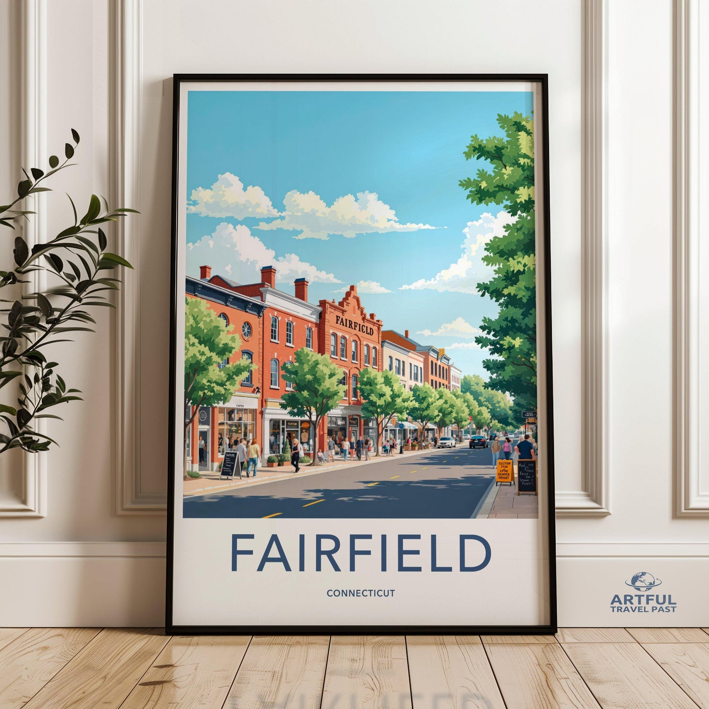 Fairfield Poster | Connecticut Wall Art | America Decor