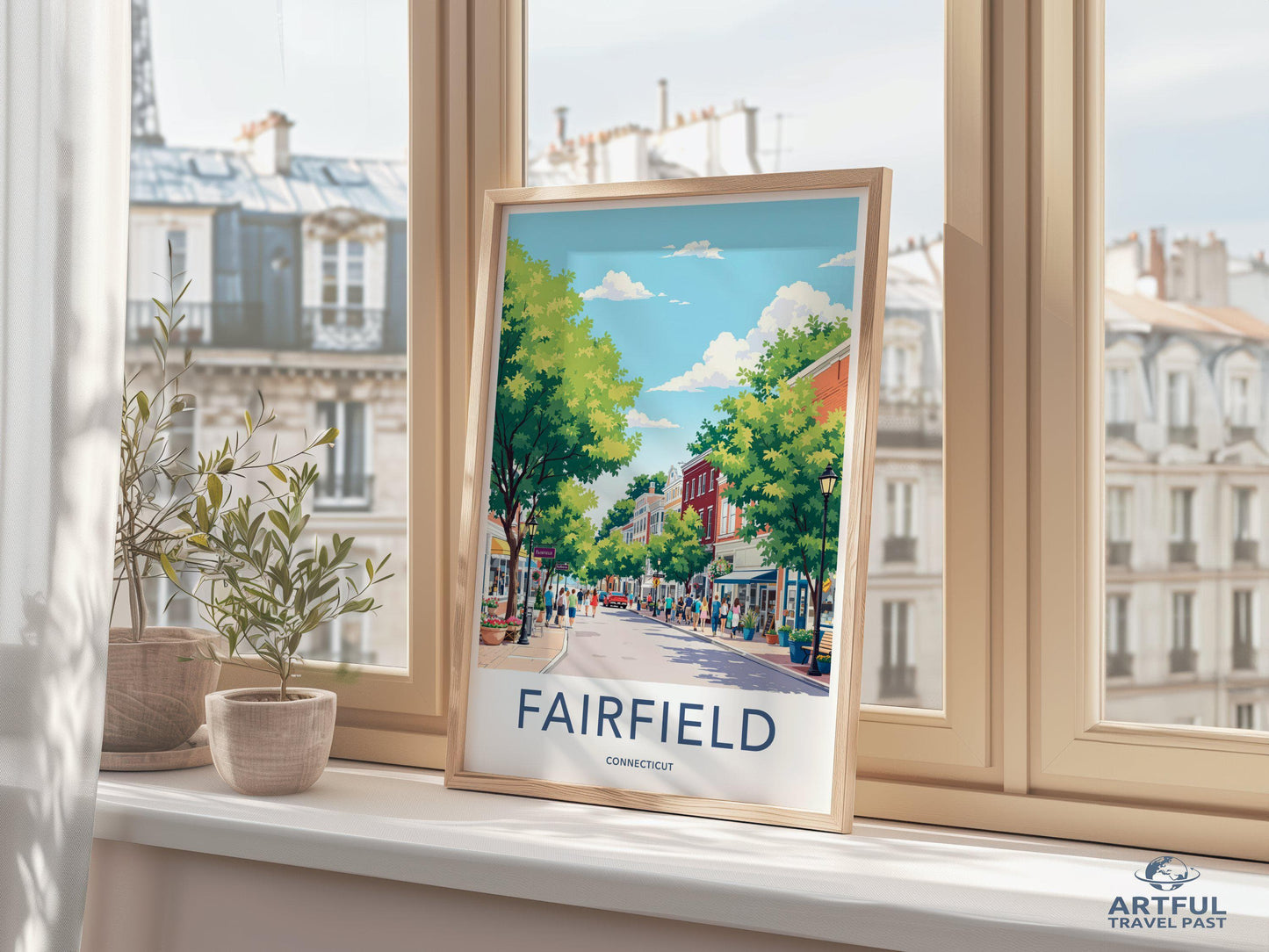 Fairfield Poster | Connecticut Wall Art | America Decor