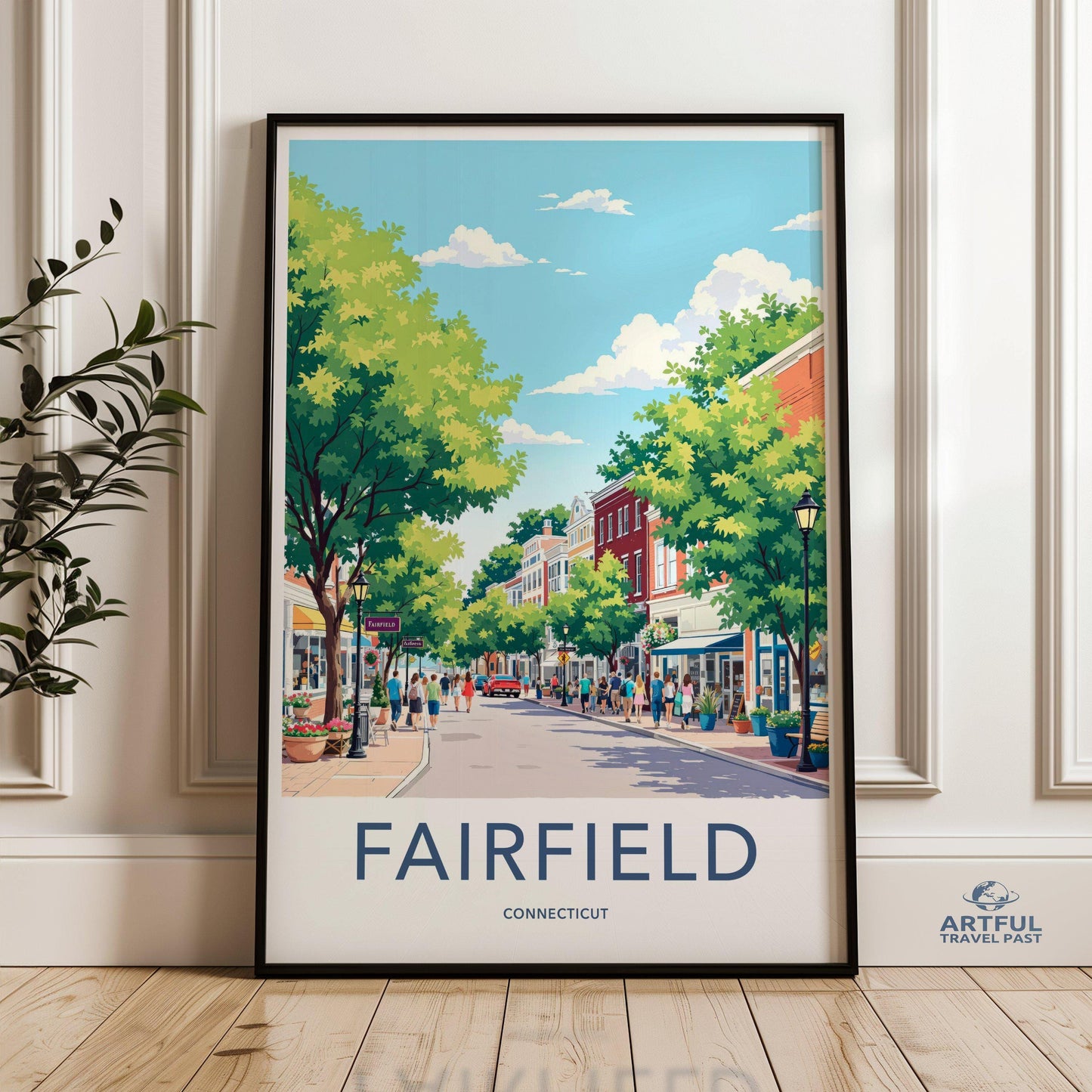 Fairfield Poster | Connecticut Wall Art | America Decor