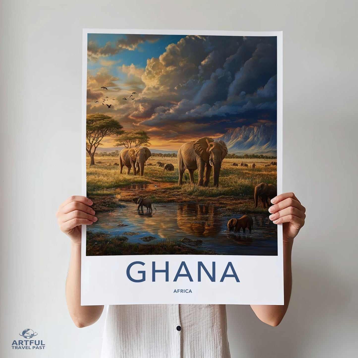 Ghana Safari Poster | Ghana Wall Art | Africa Decor
