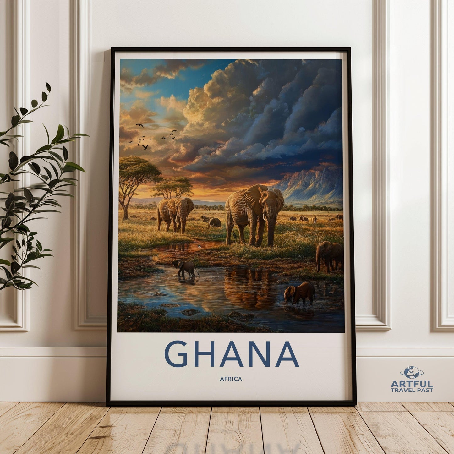 Ghana Safari Poster | Ghana Wall Art | Africa Decor