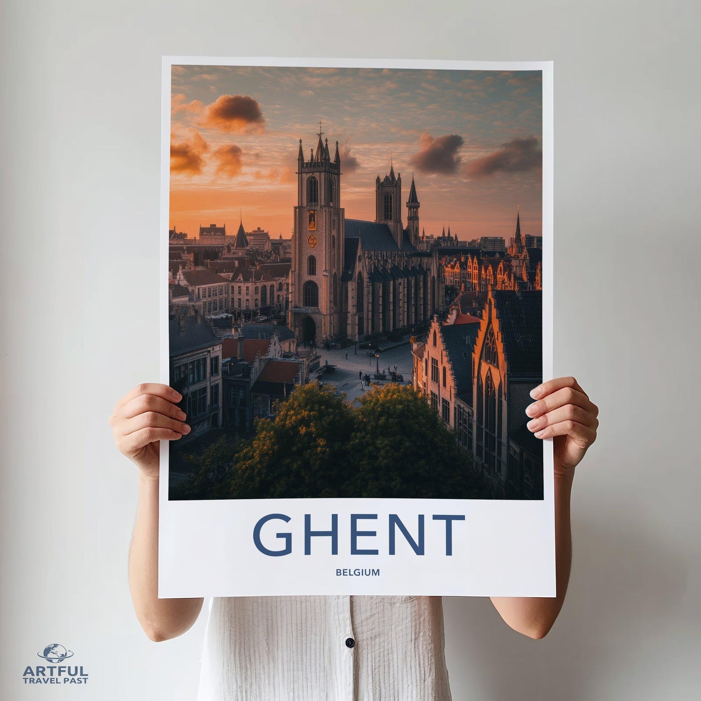 Ghent Poster | Belgium Wall Art | Europe Decor