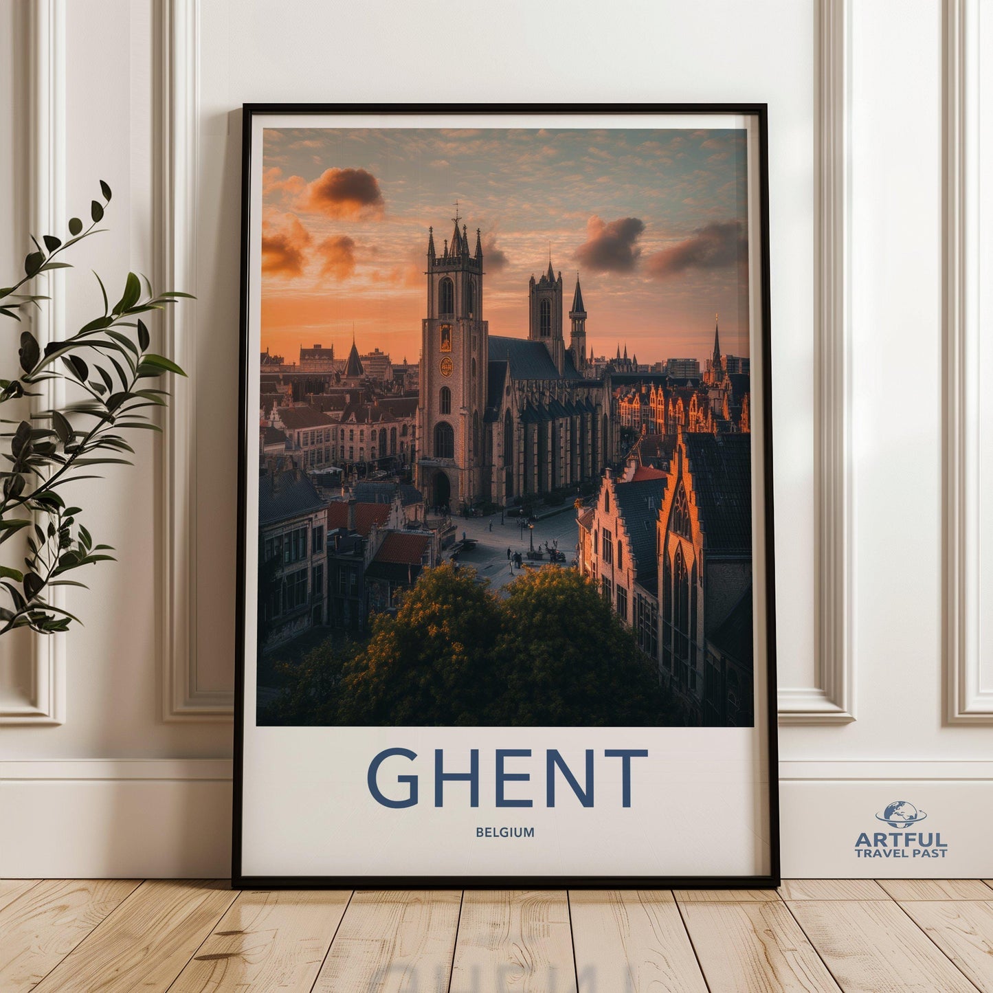 Ghent Poster | Belgium Wall Art | Europe Decor