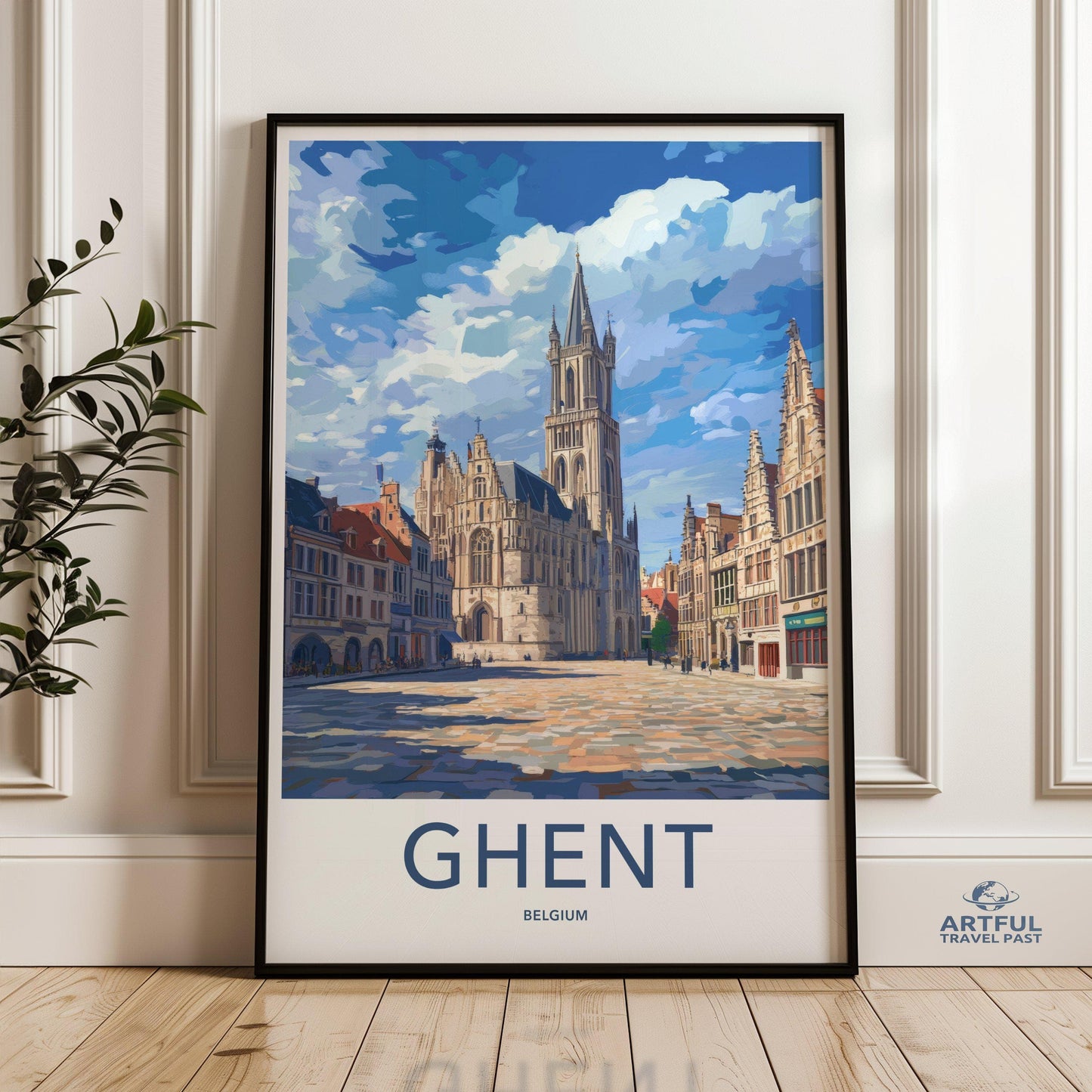 Ghent Poster | Belgium Wall Art | Europe Decor