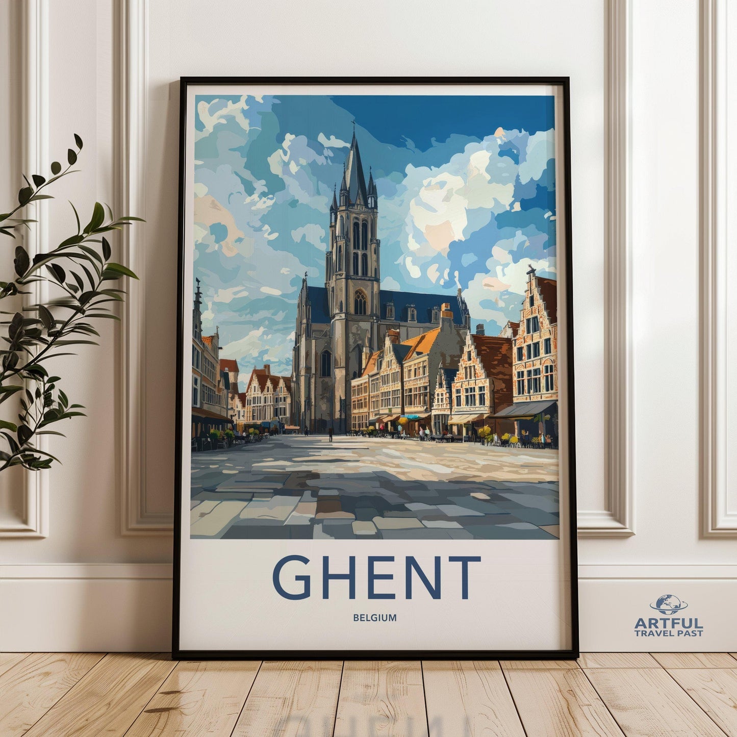 Ghent Poster | Belgium Wall Art | Europe Decor