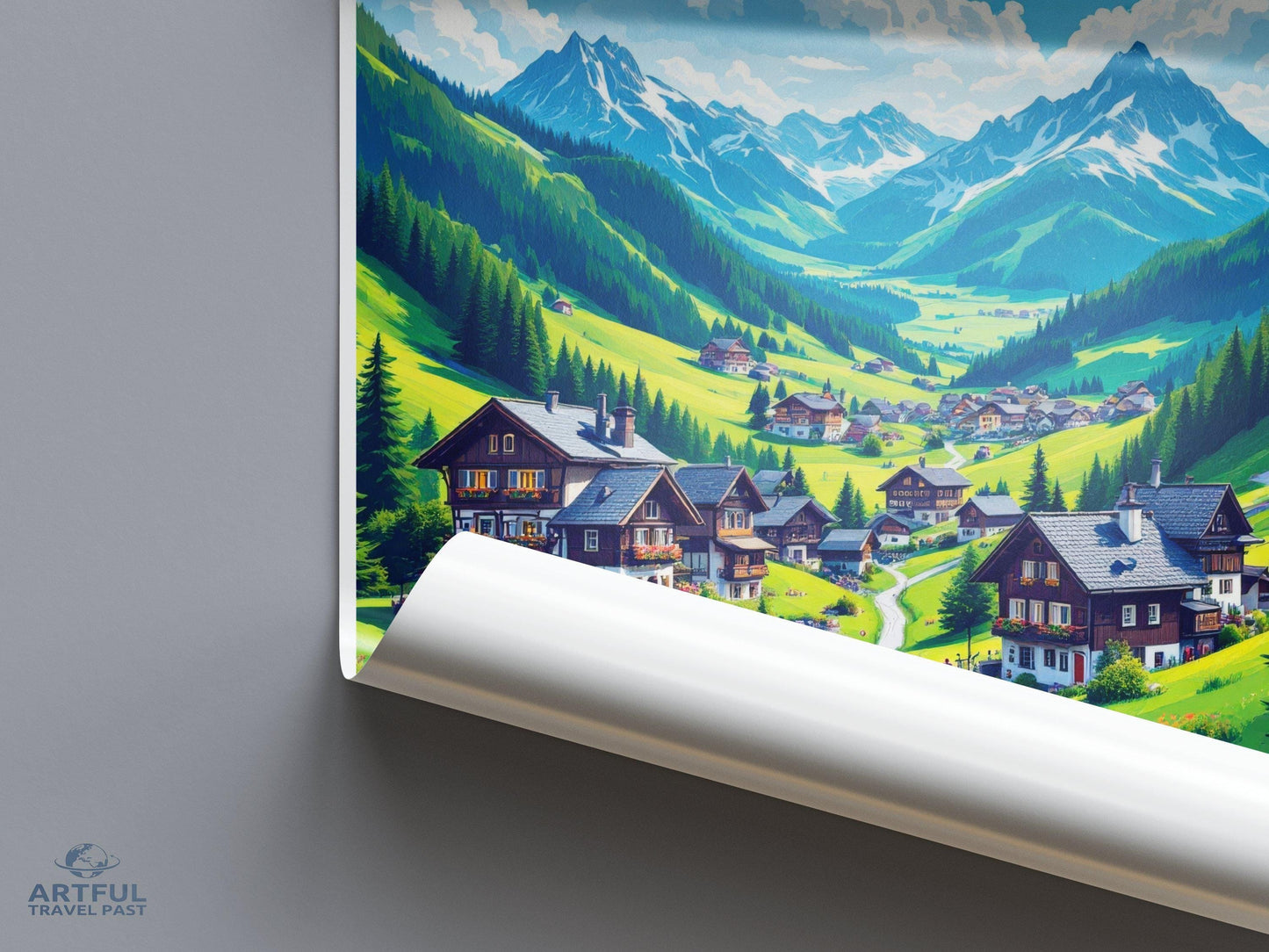 Gimmelwald Poster | Switzerland Wall Art | Europe Decor
