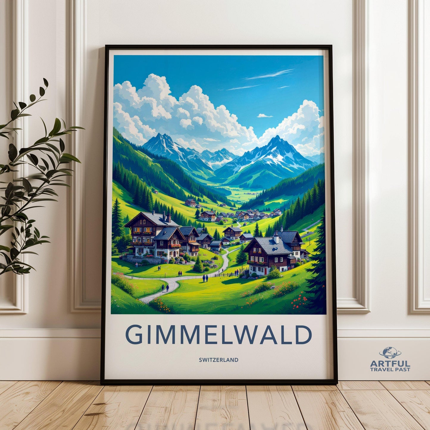Gimmelwald Poster | Switzerland Wall Art | Europe Decor