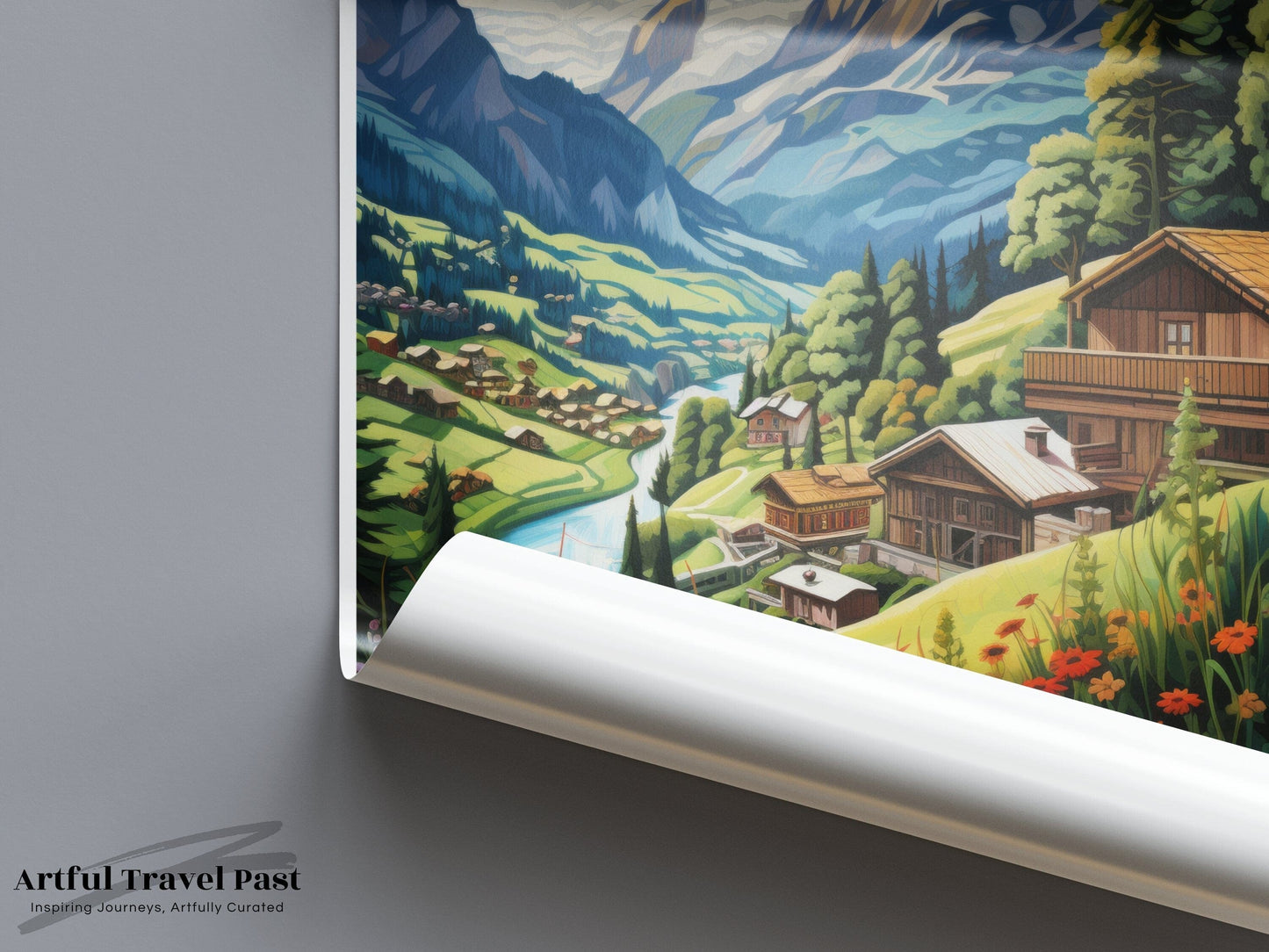 Gimmelwald Poster | Switzerland Wall Art | Europe Decor