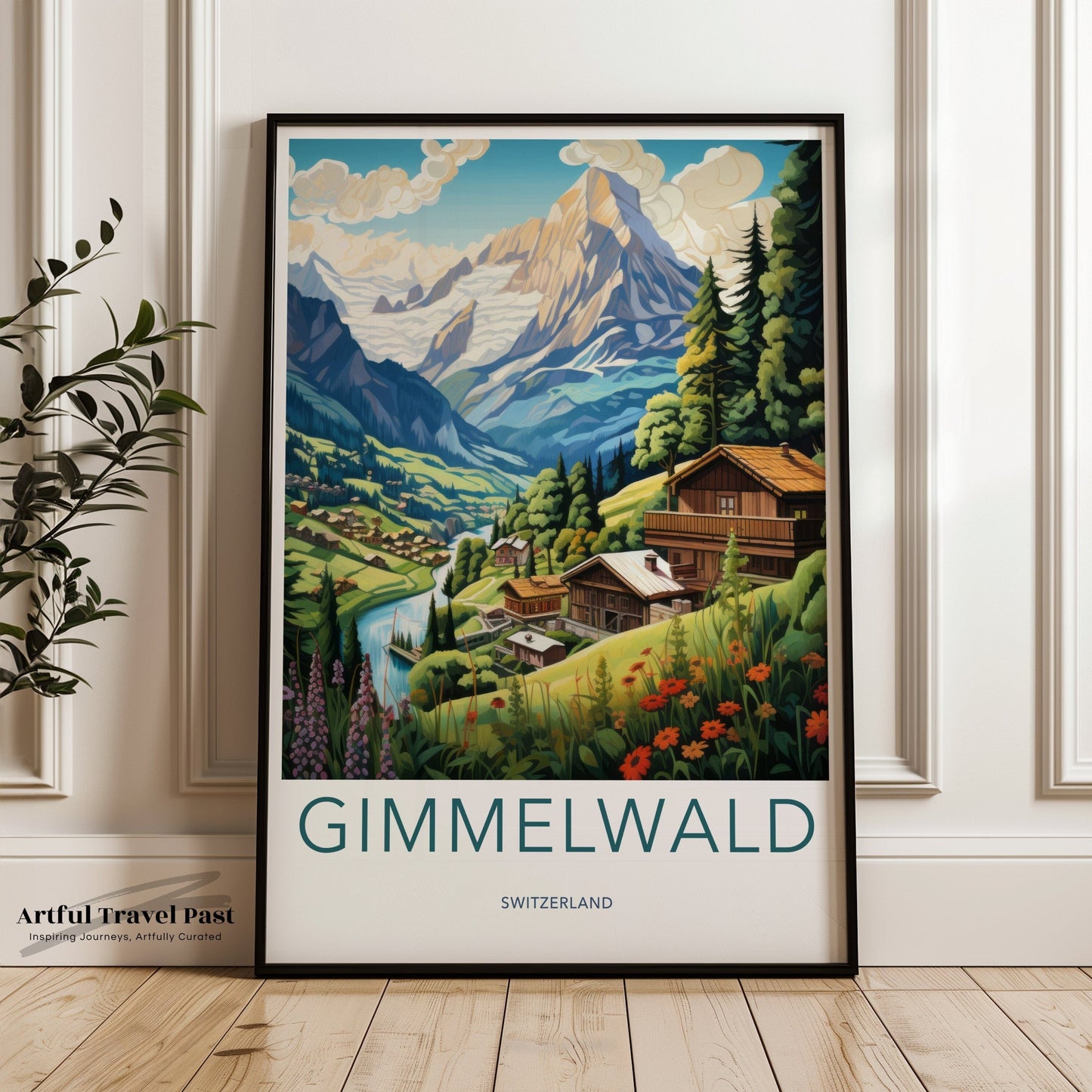 Gimmelwald Poster | Switzerland Wall Art | Europe Decor