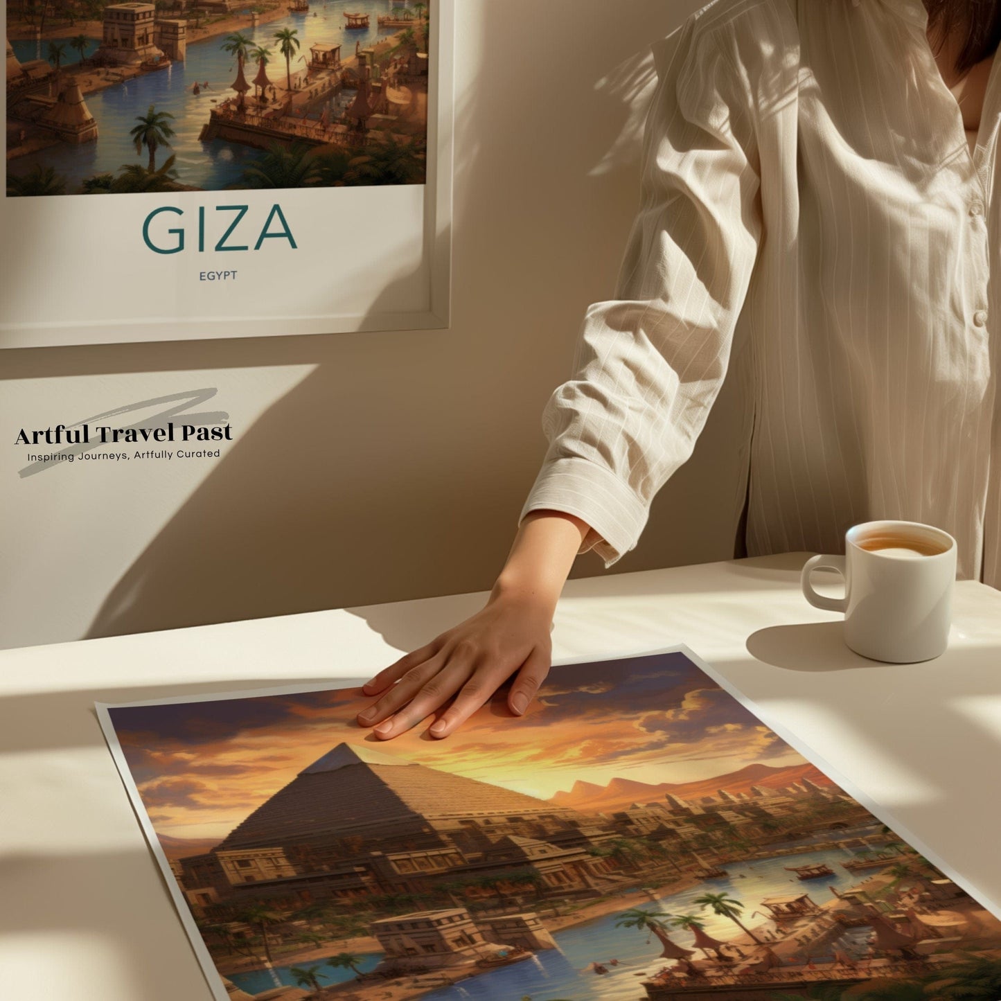 Giza Pyramids Poster | Egypt Wall Art | Africa Decor