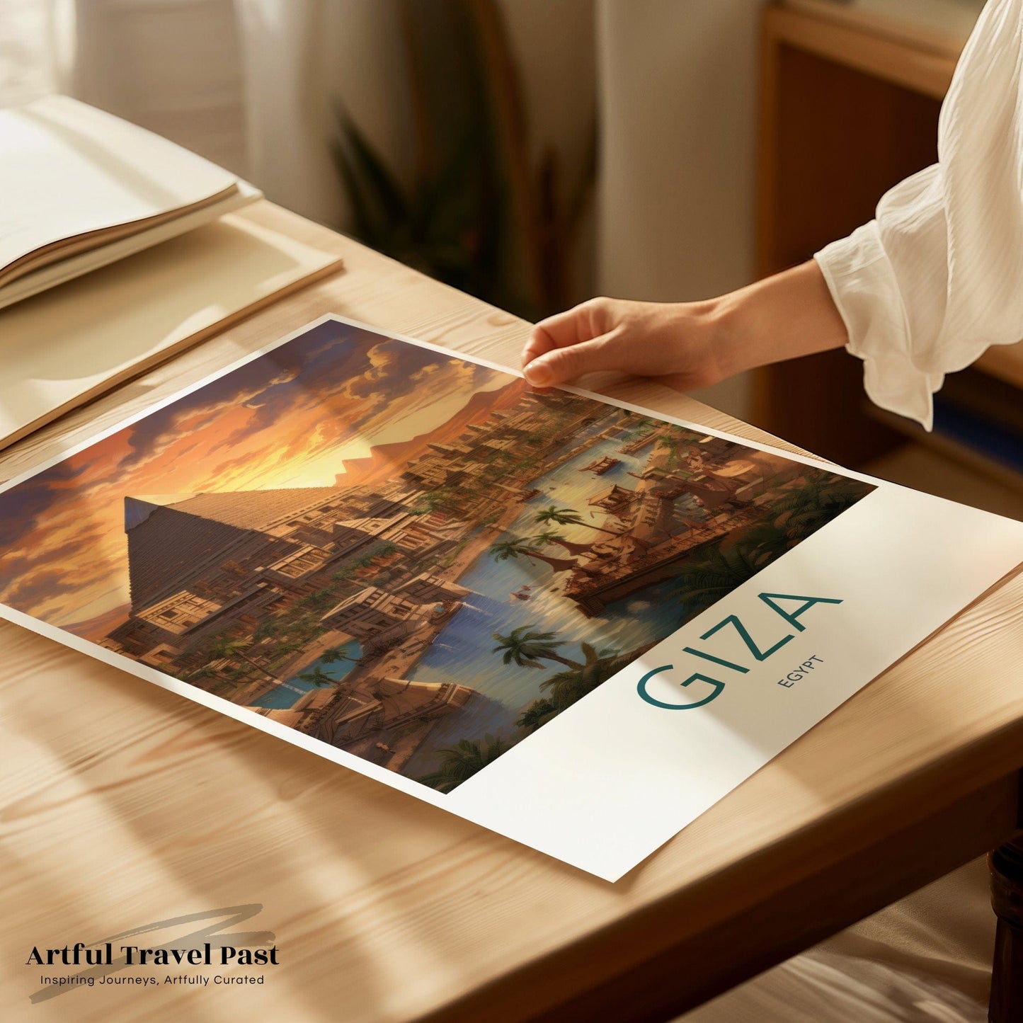 Giza Pyramids Poster | Egypt Wall Art | Africa Decor