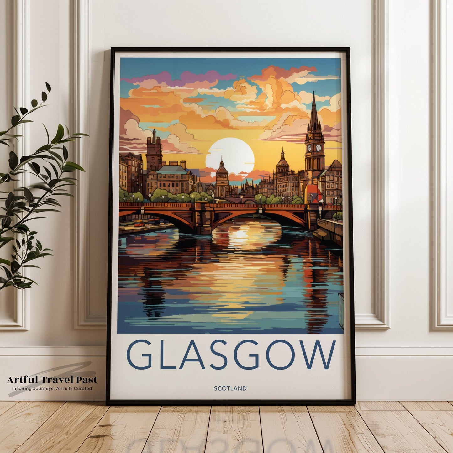 Glasgow Poster | Scotland Wall Art | UK Decor