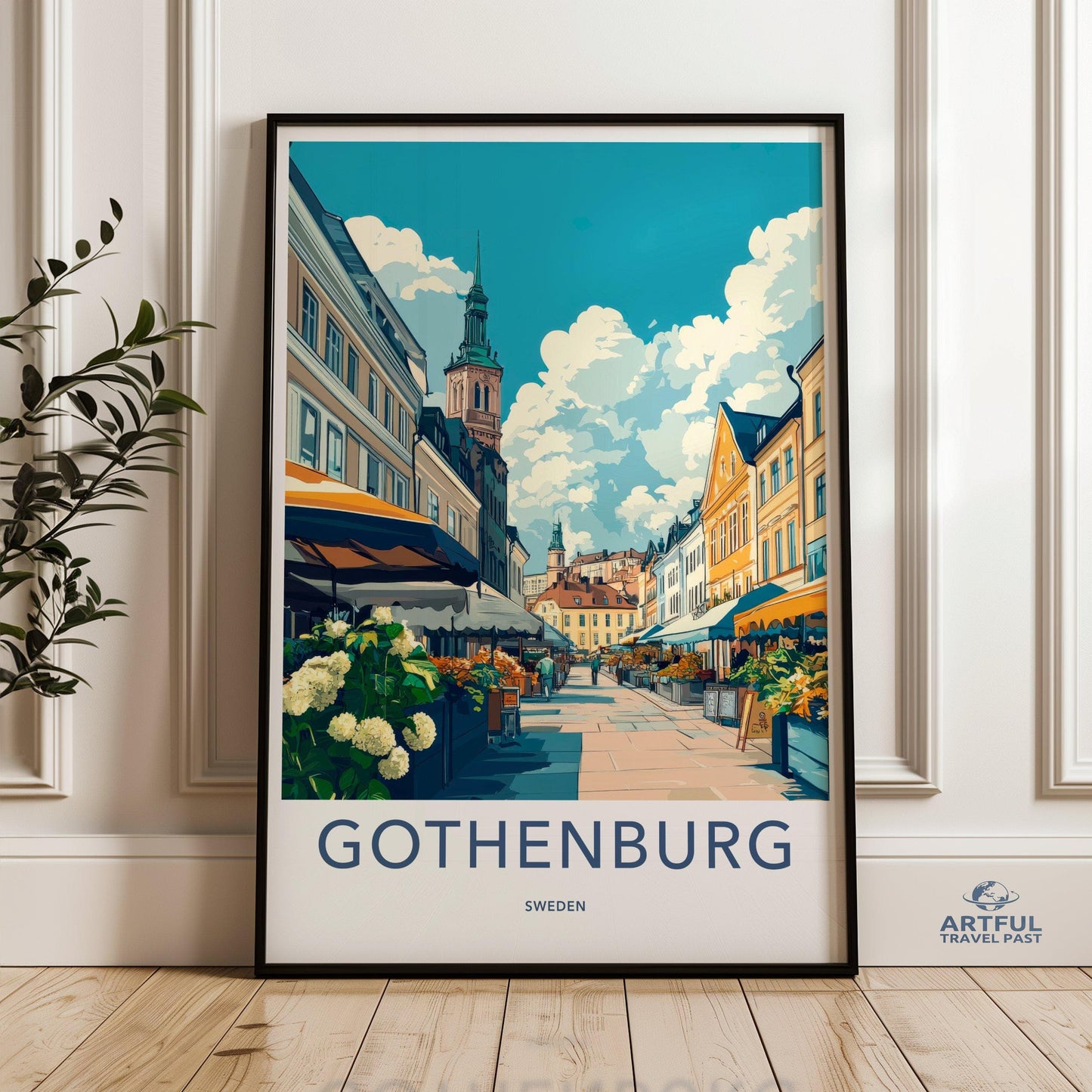 Gothenburg Poster | Sweden Wall Art | Scandinavia Decor