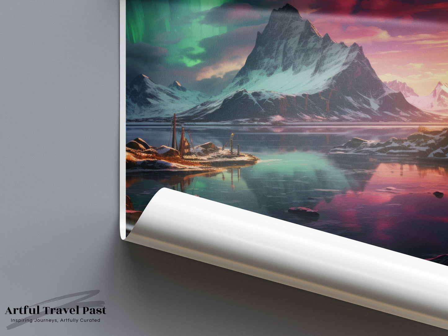 Hafnarfjörður Northern Lights Poster | Iceland Wall Art