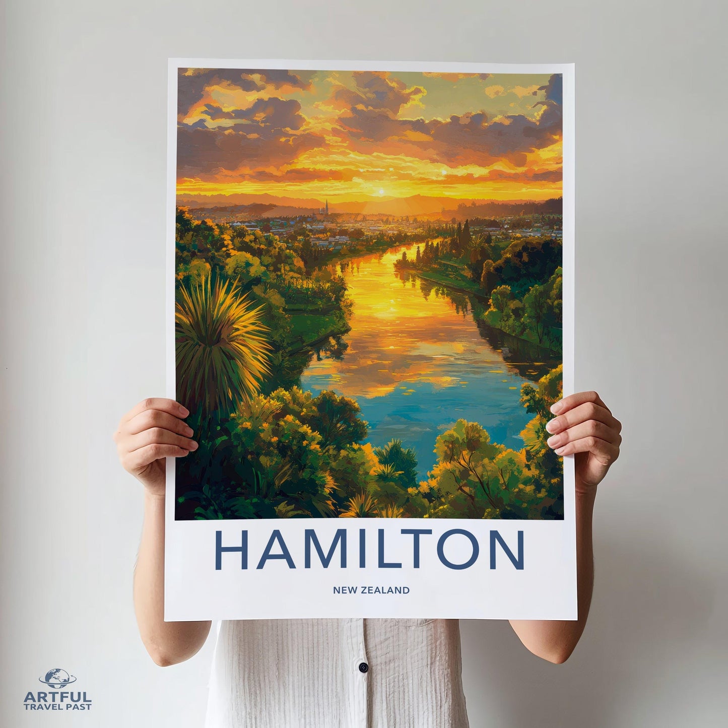 Hamilton Poster | New Zealand Wall Art | Oceania Decor