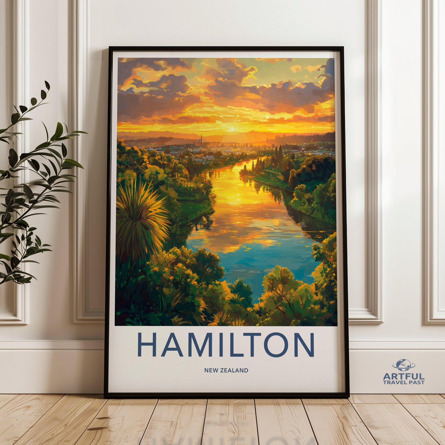 Hamilton Poster | New Zealand Wall Art | Oceania Decor