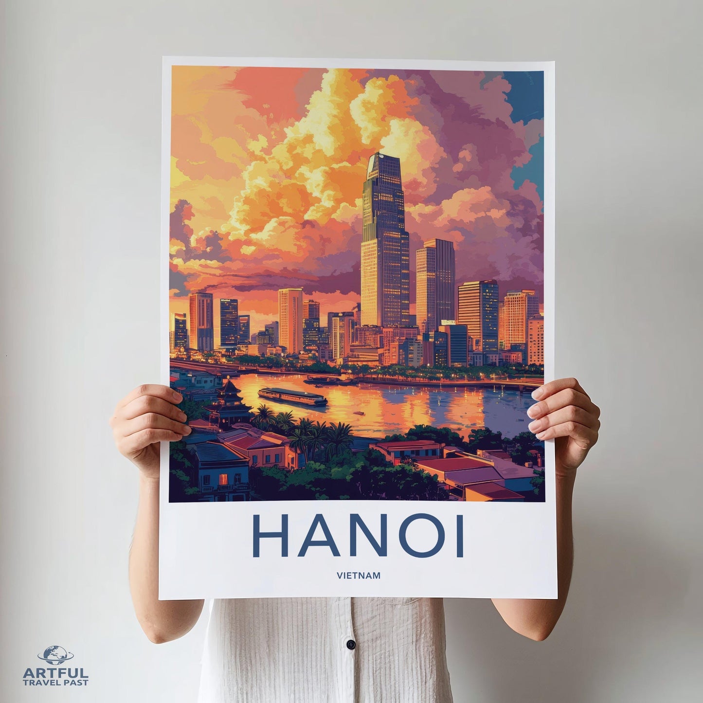 Hanoi Poster | Vietnam Wall Art | Asia Decor