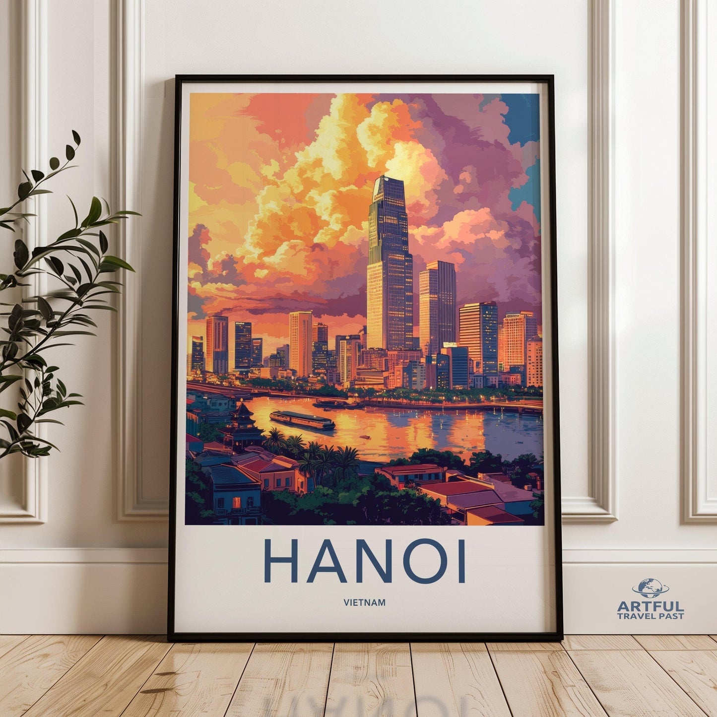 Hanoi Poster | Vietnam Wall Art | Asia Decor