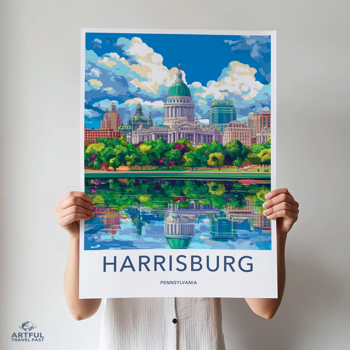 Harrisburg Poster | Pennsylvania Wall Art | America Decor