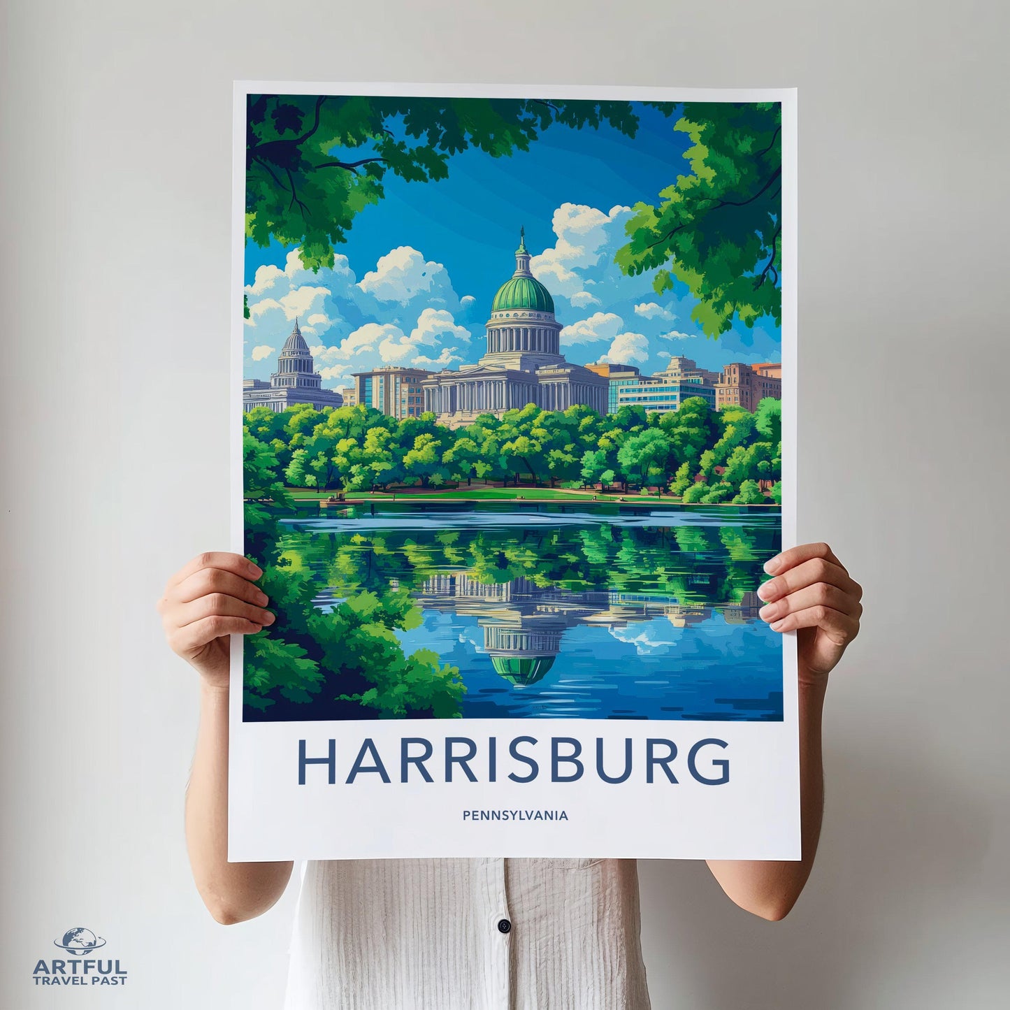 Harrisburg Poster | Pennsylvania Wall Art | America Decor
