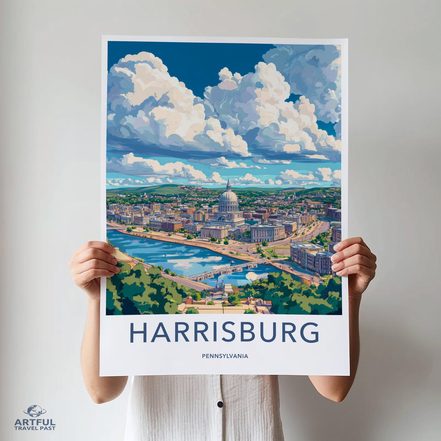Harrisburg Poster | Pennsylvania Wall Art | America Decor