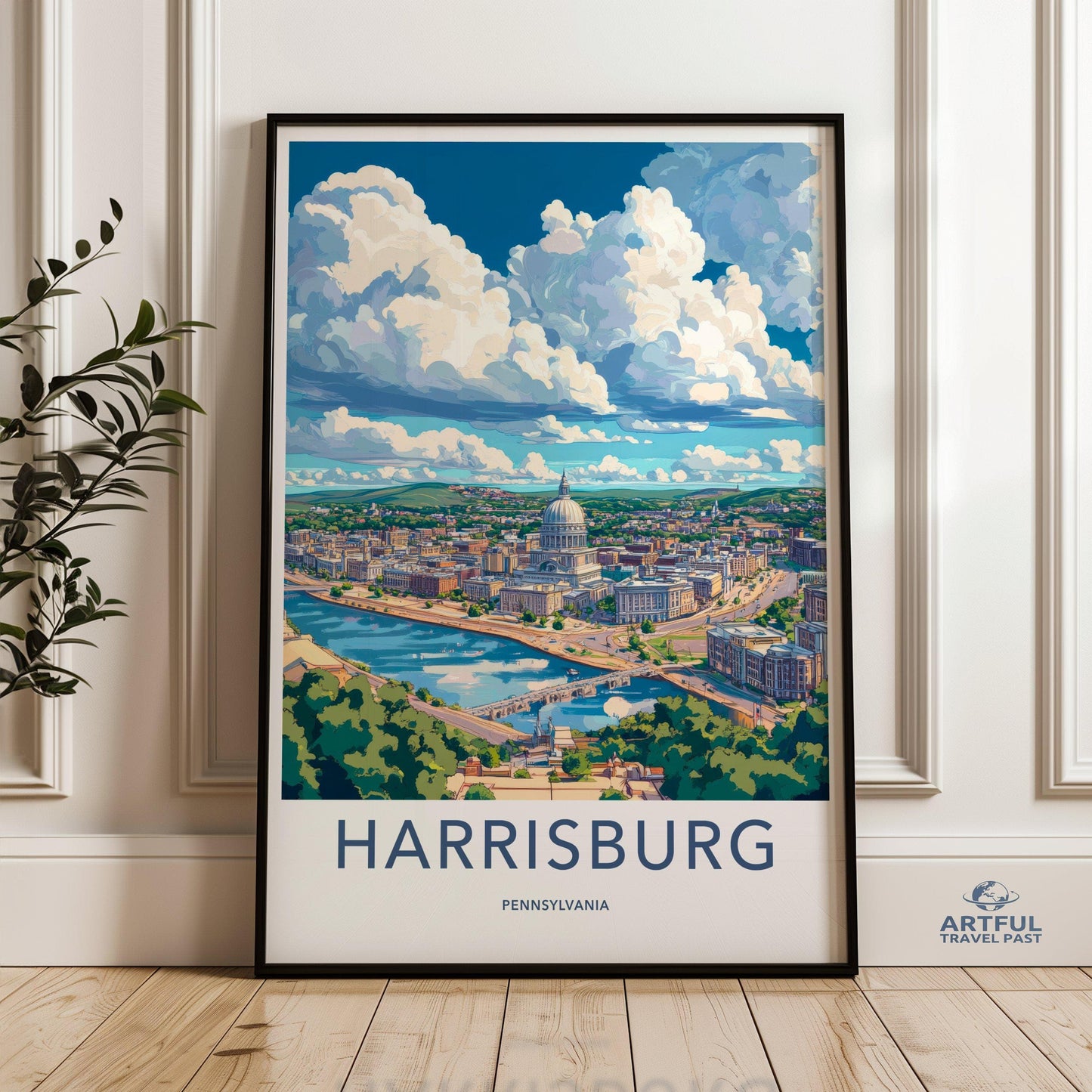 Harrisburg Poster | Pennsylvania Wall Art | America Decor