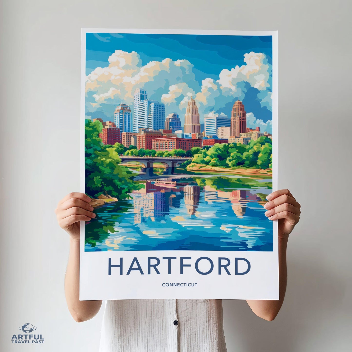 Hartford Poster | Connecticut Wall Art | America Decor