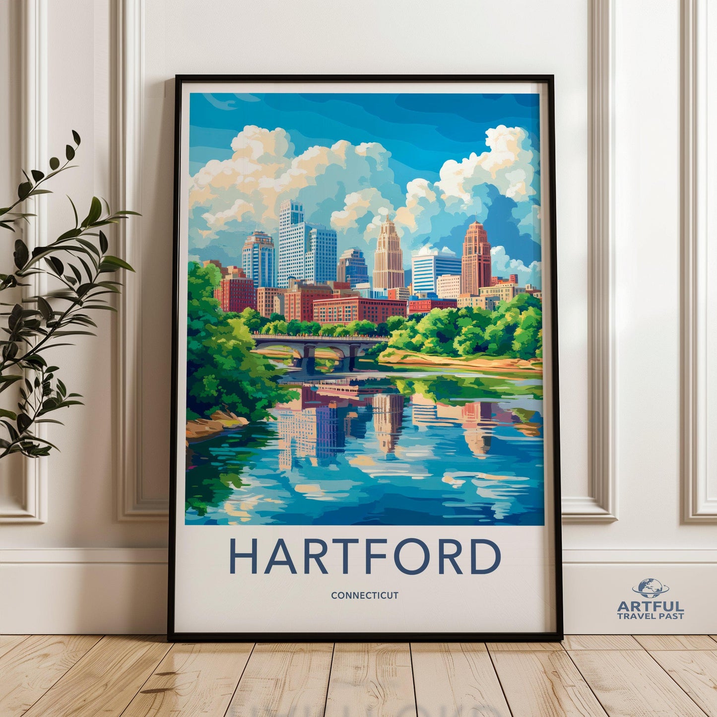 Hartford Poster | Connecticut Wall Art | America Decor