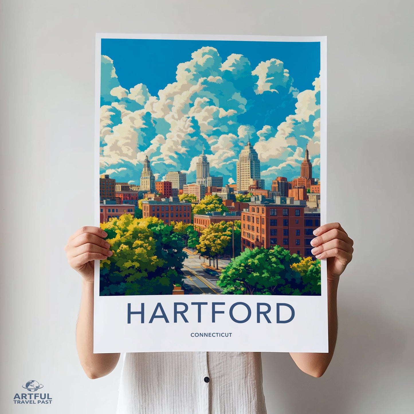 Hartford Poster | Connecticut Wall Art | America Decor