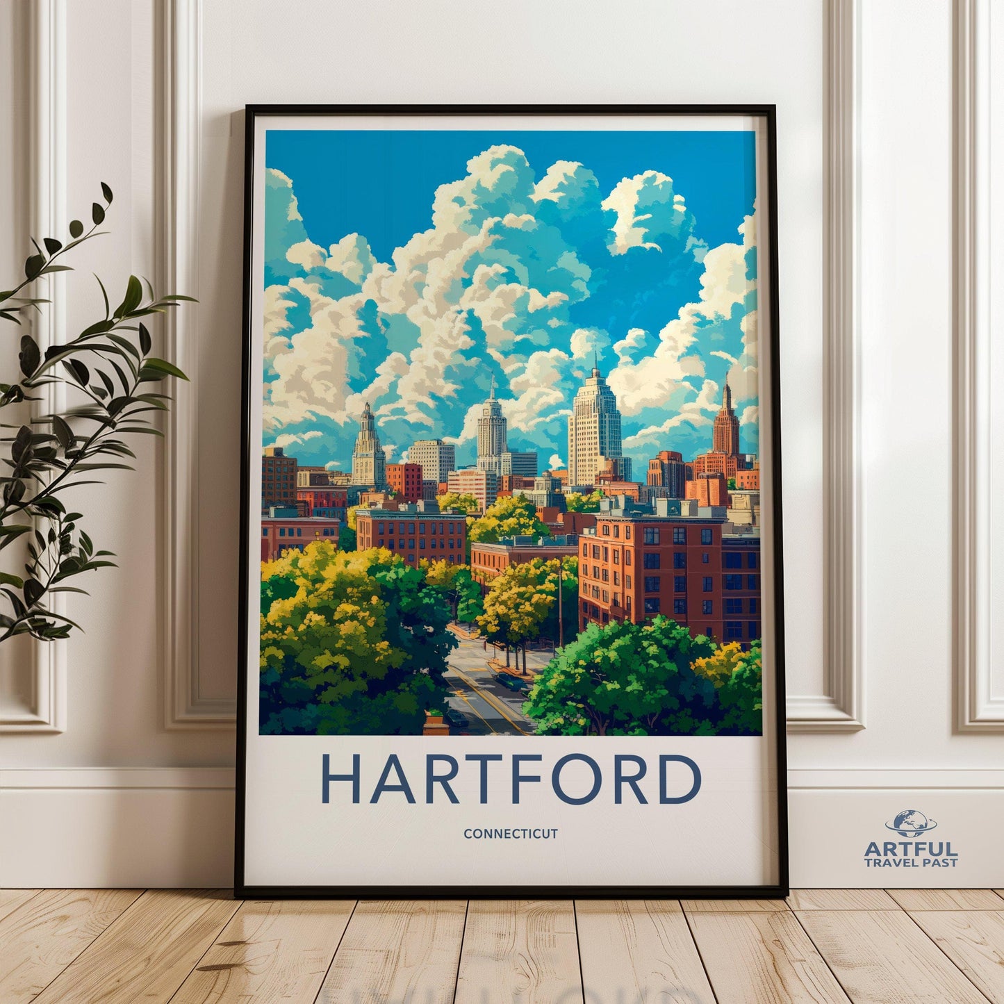 Hartford Poster | Connecticut Wall Art | America Decor
