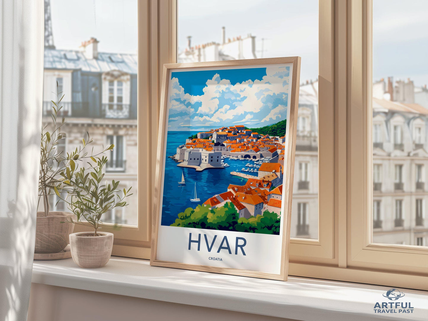 Hvar Poster | Croatia Wall Art | Mediterranean Decor