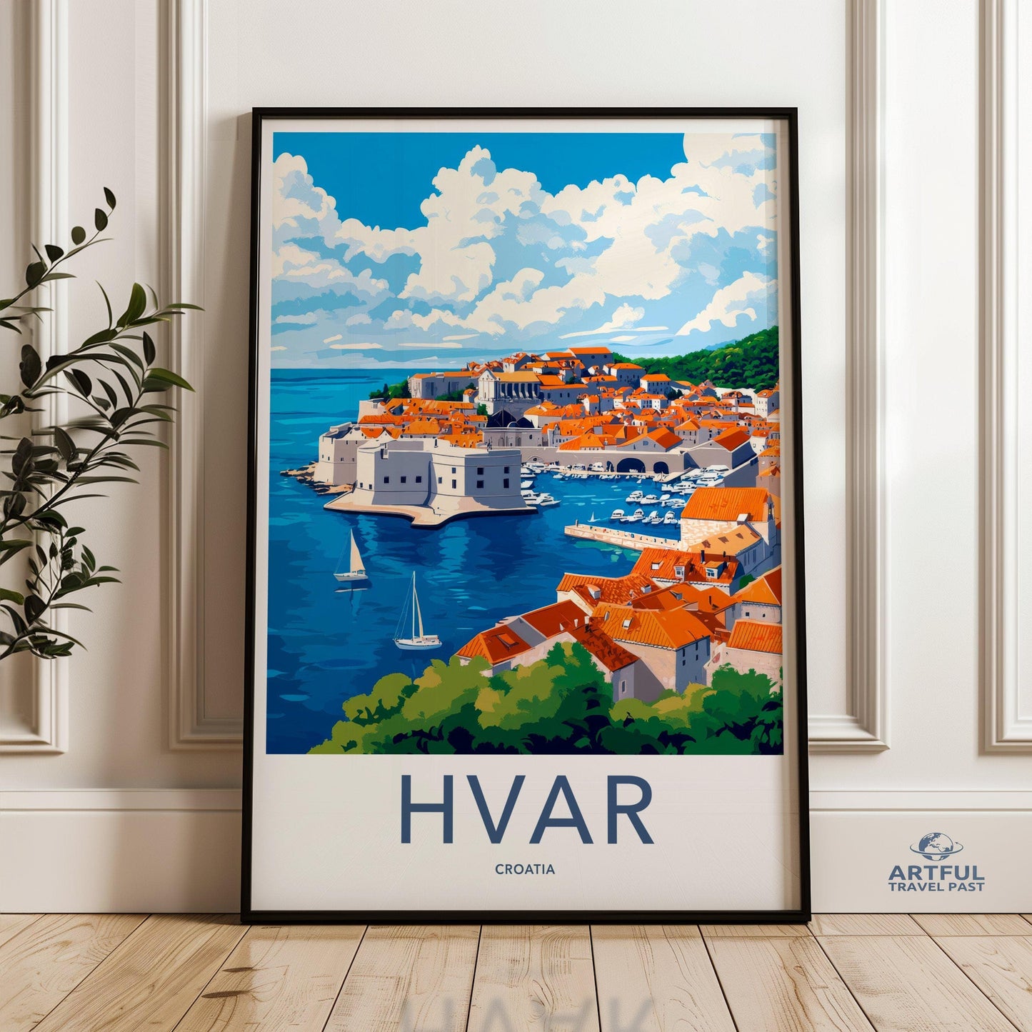 Hvar Poster | Croatia Wall Art | Mediterranean Decor