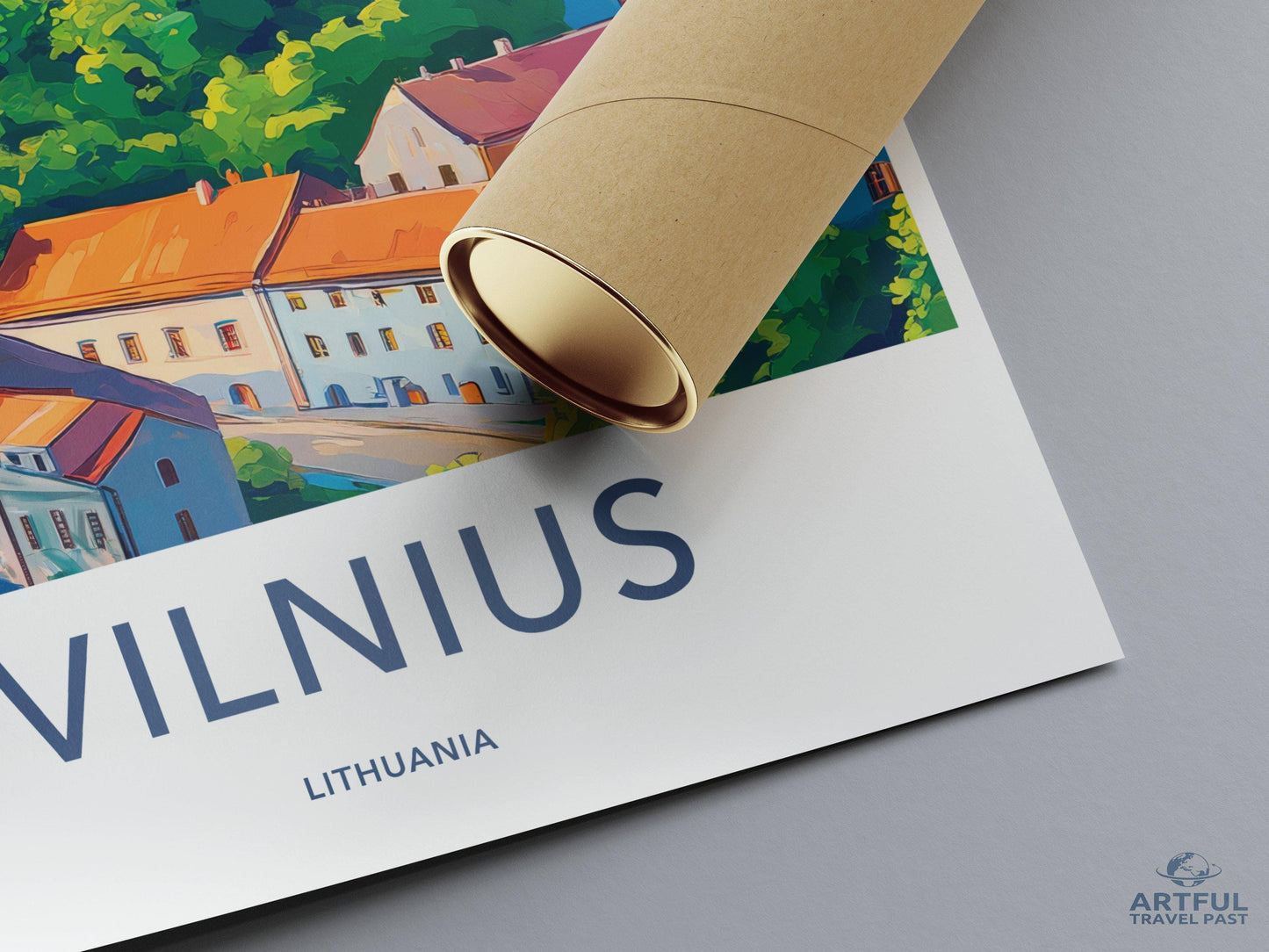 Vilnius Lithuania Cityscape Art Poster, Travel Wall Decor, Colorful City Print, Gift for Travelers, Unique Home Decoration
