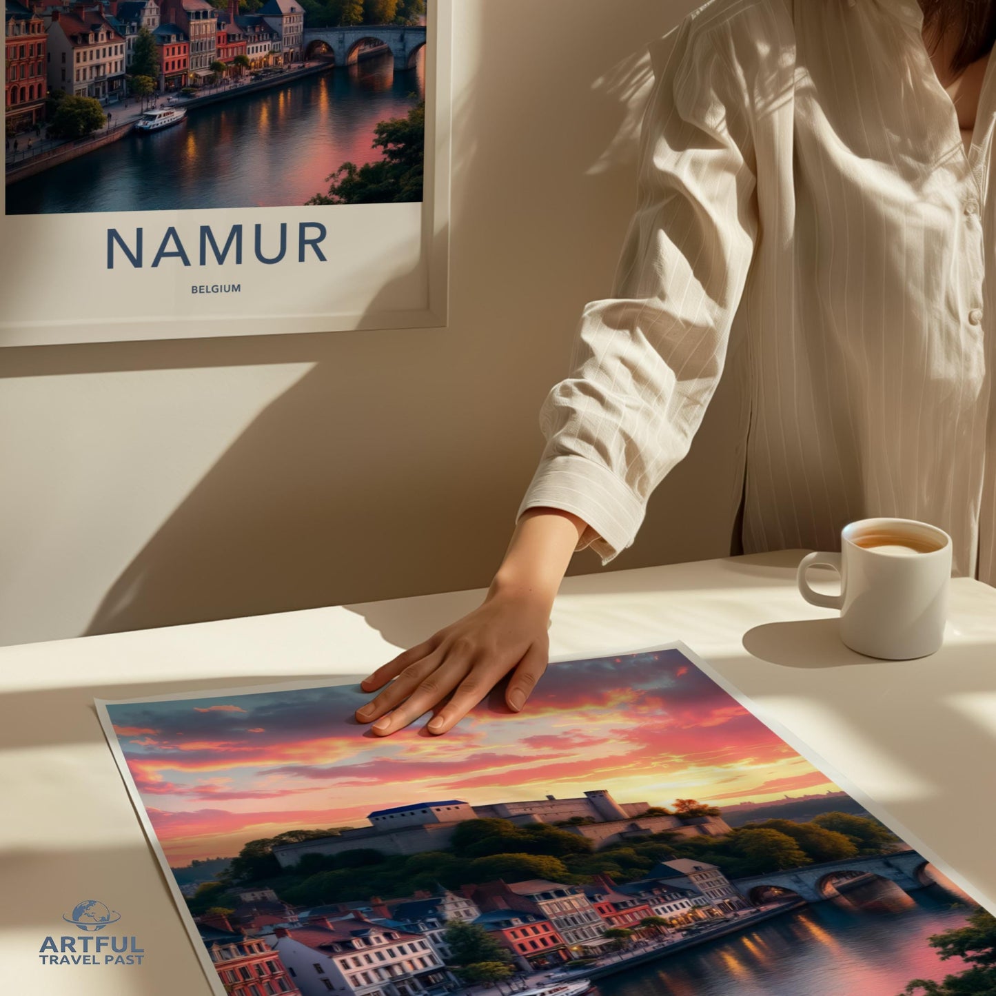 Namur Belgium Wall Art, Travel Poster Print, European Cityscape Decor, Vintage Style Home Decor, Art Print, Gift for Traveler