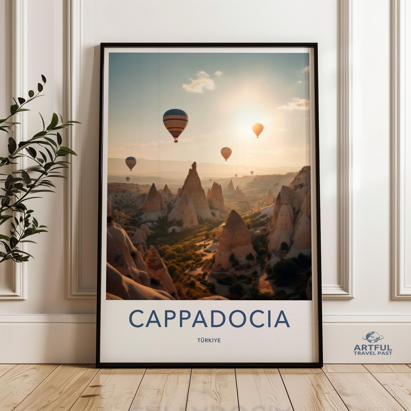 Hot Air Balloons Over Cappadocia Sunrise Landscape Wall Art, Magical Hot Air Balloons in Turkey Poster, Cappadocia Scenic Print