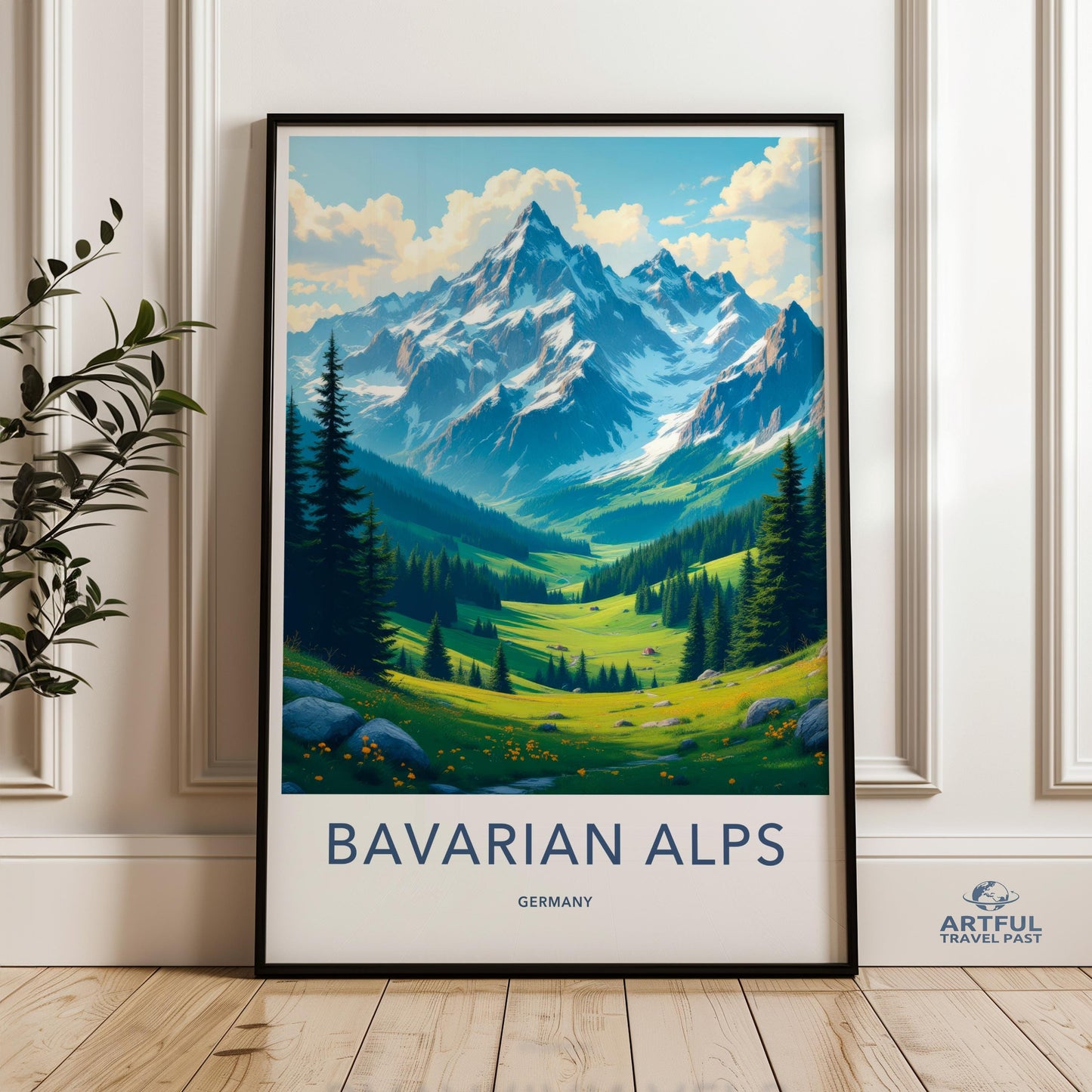 Bavarian Alps Wall Art, Mountain Landscape Print, Travel Poster, Germany Scenic View, Alpine Home Decor, Nature Photography Artwork