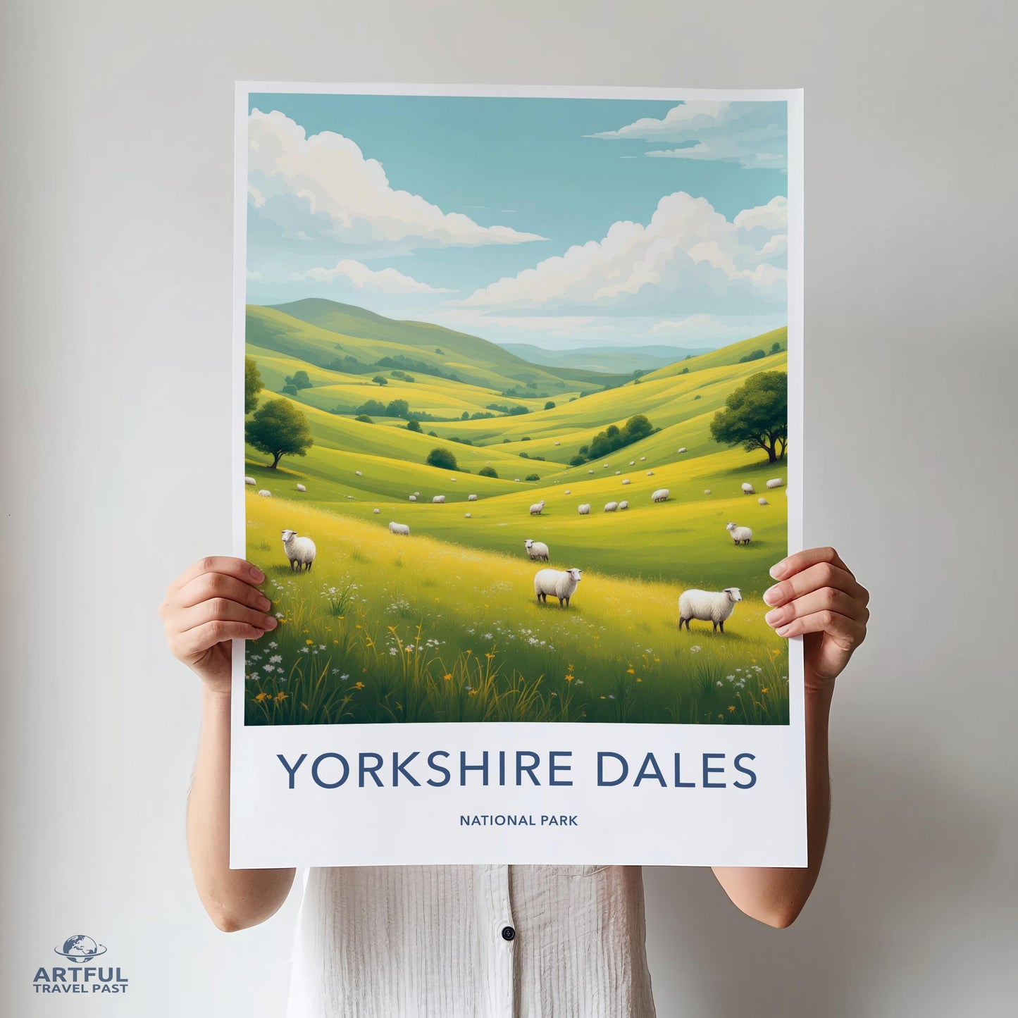 Yorkshire Dales National Park Poster, Scenic Nature Artwork, Landscape Wall Art, Travel Decor, British Countryside Print, Home Decor