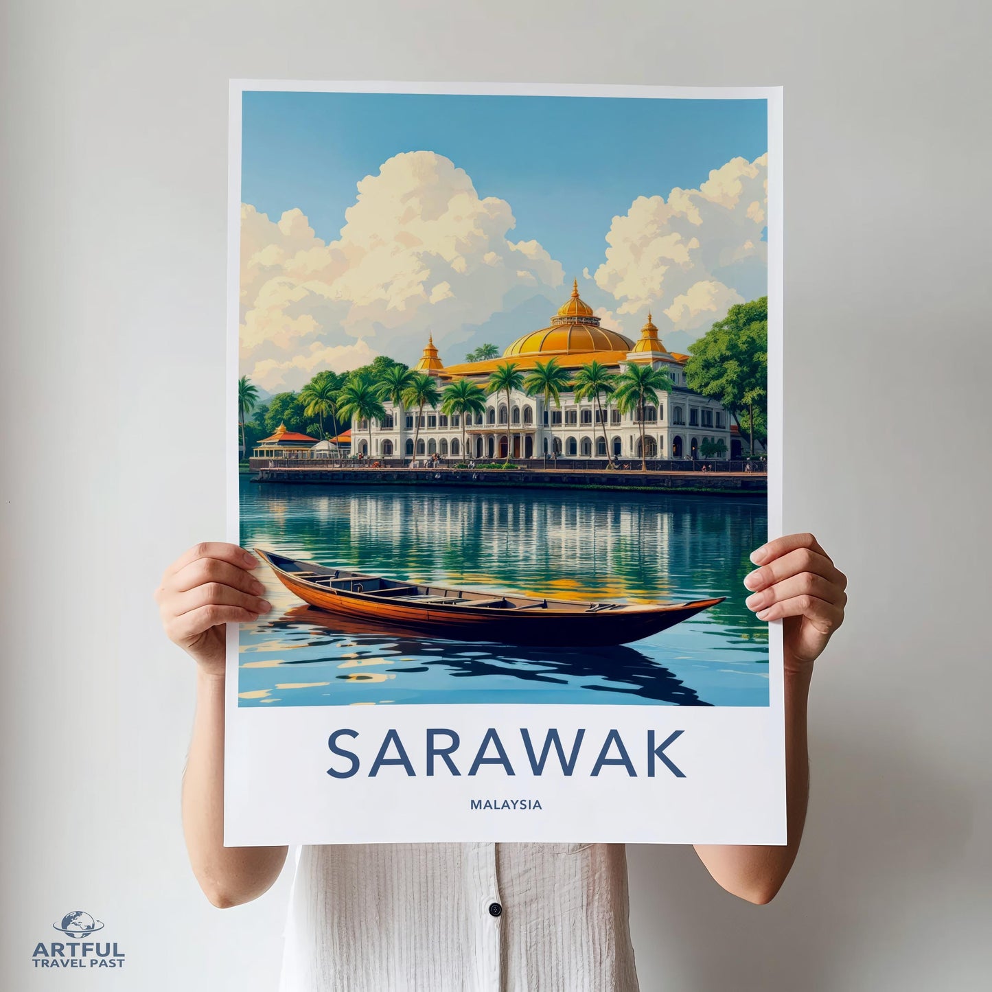 Sarawak Malaysia Travel Poster, Scenic Landscape Wall Art, Cultural Destination Print, Travel Souvenir Decor, Gift for Travelers