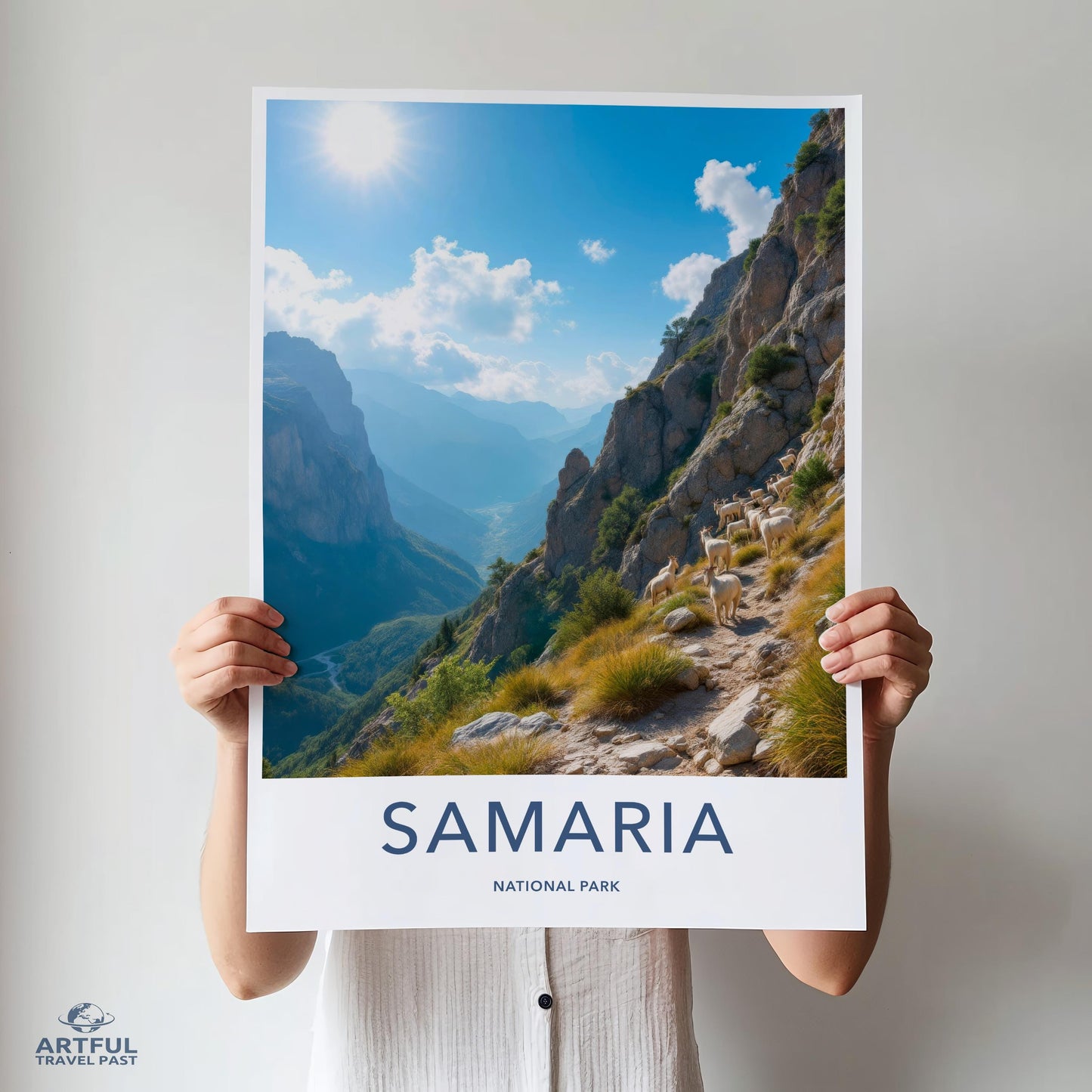 National Park wall art, Samaria National Park poster, Nature landscape print, Scenic mountain view, Travel photography decor