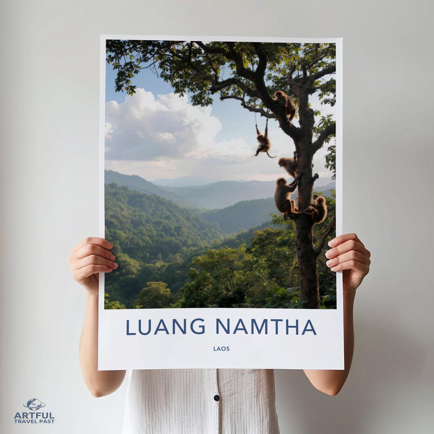 Luang Namtha Laos Poster, Scenic Jungle Wall Art, Nature Landscape Print, Adventure Travel Decor, Mountain View Artwork, Tropical Forest