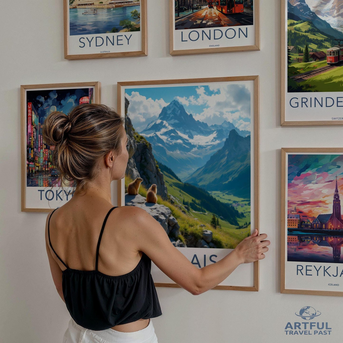 Travel Poster Set, Collection of World Travel Prints, Gallery Wall Decor, Artful Travel Past, Cityscape Art, International Poster Bundle