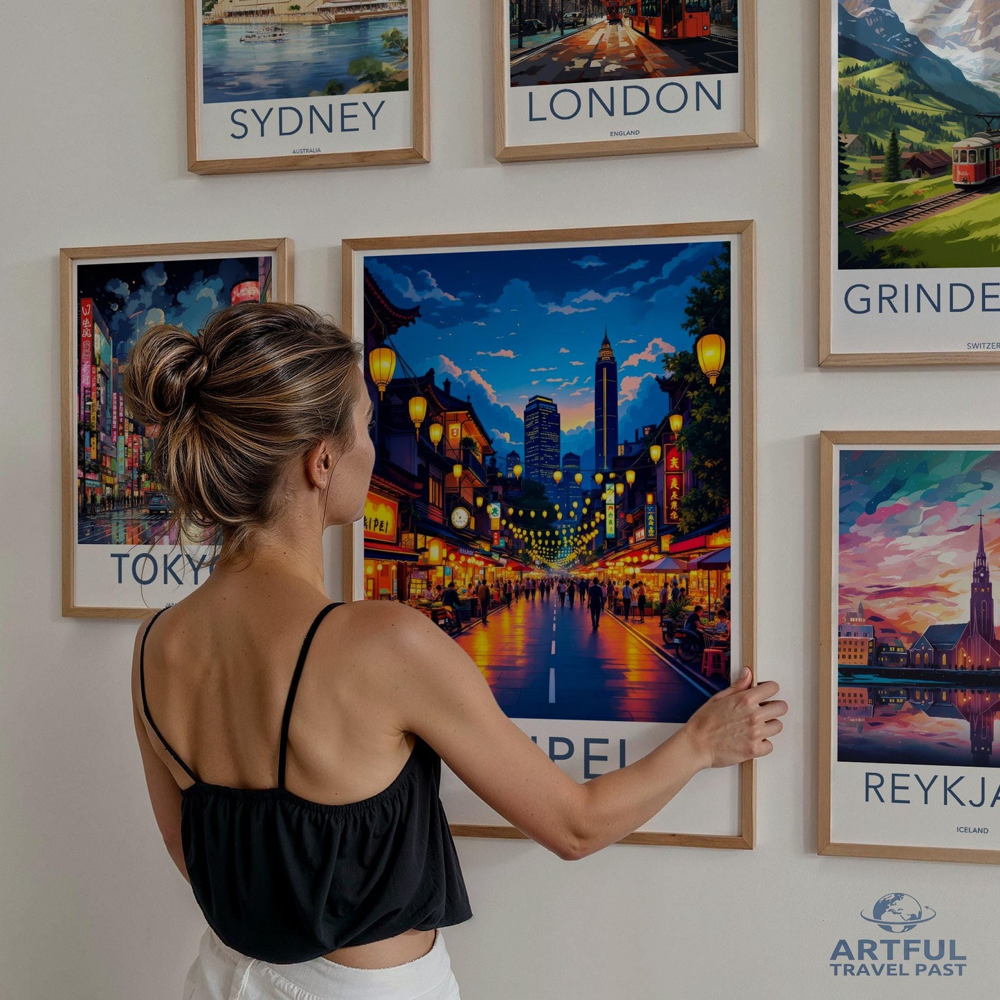 Cityscape Wall Art Prints Set, Travel Poster Collection, Modern Home Decor, World Cities Art, Unique Wall Art for Living Room